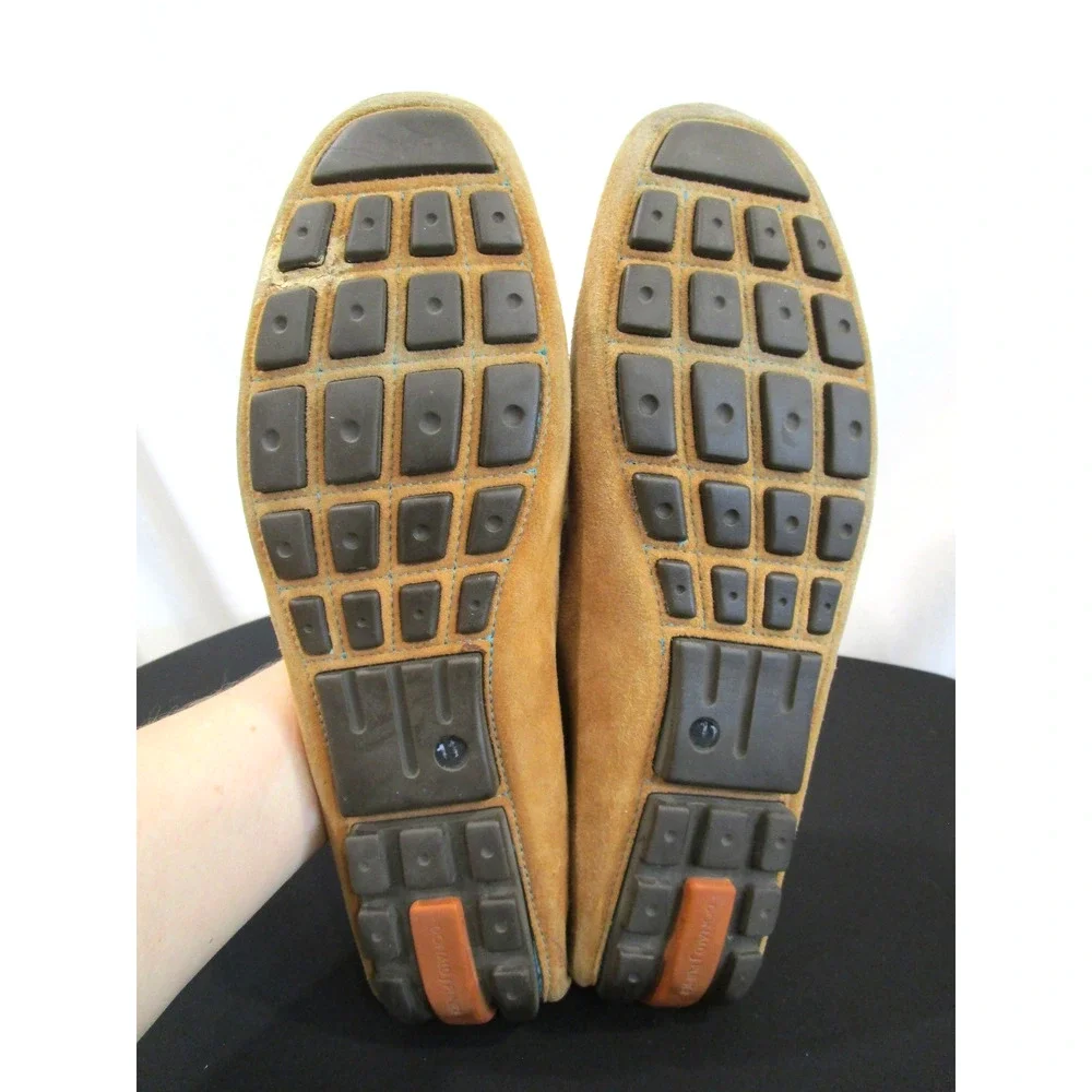 Donald J. Pliner Tan Brown Suede Horsebit Driving Moccasin Loafers Men 11
